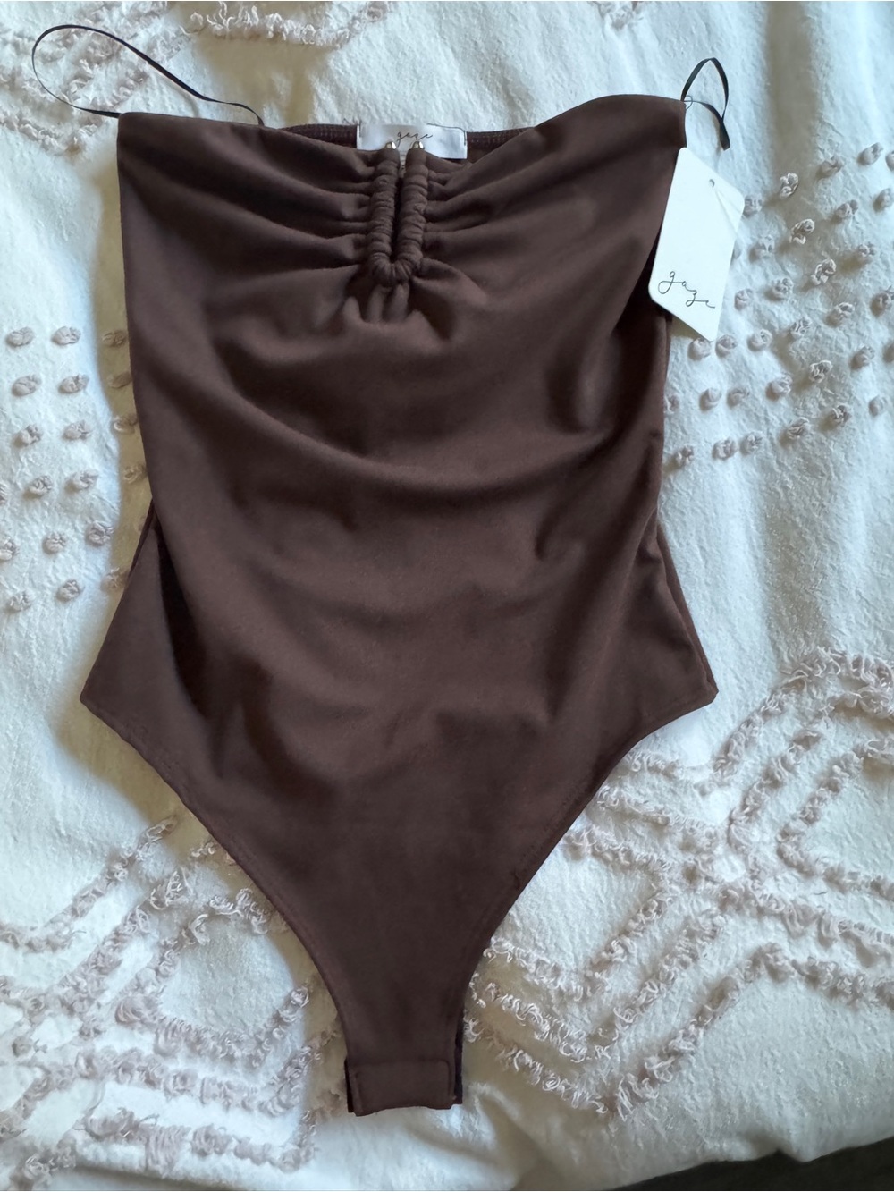 Gaze Brown One-Piece Bodysuit